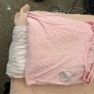 Victoria's Secret Light Pink Logo pajama set.